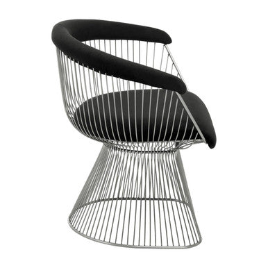 Anzio Black Velvet & Brushed Silver Chair