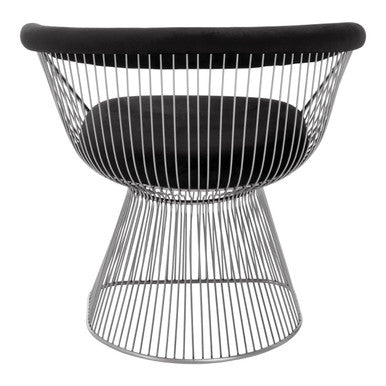 Anzio Black Velvet & Brushed Silver Chair