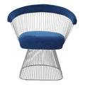 Anzio Navy Blue Velvet & Brushed Silver Chair