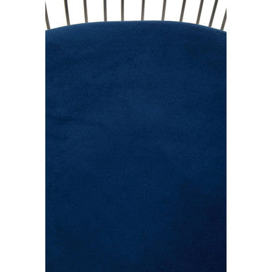 Anzio Navy Blue Velvet & Brushed Silver Chair