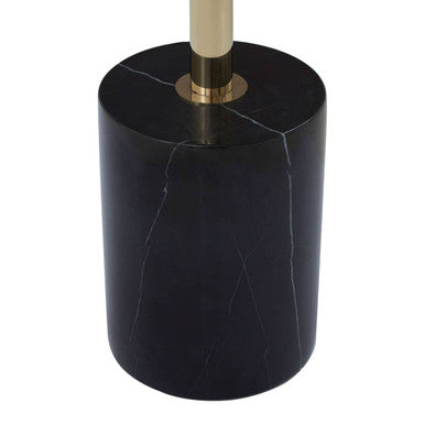 Gold Frame T-Shap End Table With Black Marble Top, Oria