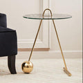 Black Marble Top End Table With Gold Splayed Legs, Oria