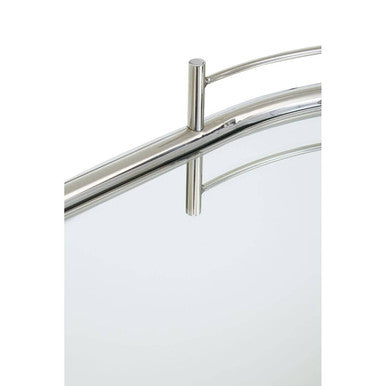 Oria Oval Mirrored Trolley Glass Chrome Modern