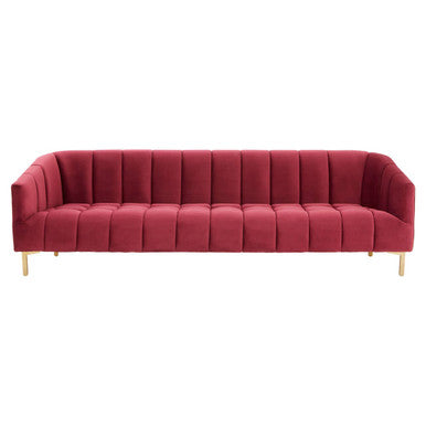 3 Seat Wine Velvet Sofa, Bella