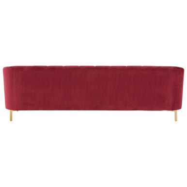3 Seat Wine Velvet Sofa, Bella
