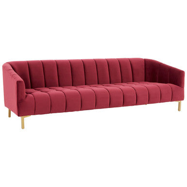 3 Seat Wine Velvet Sofa, Bella