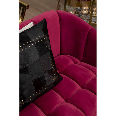 3 Seat Wine Velvet Sofa, Bella