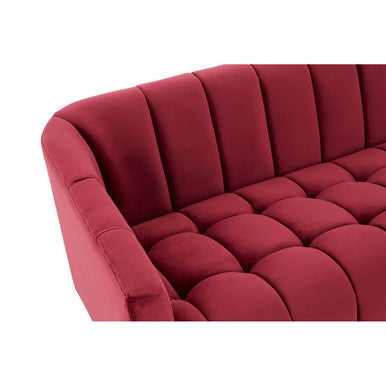 3 Seat Wine Velvet Sofa, Bella