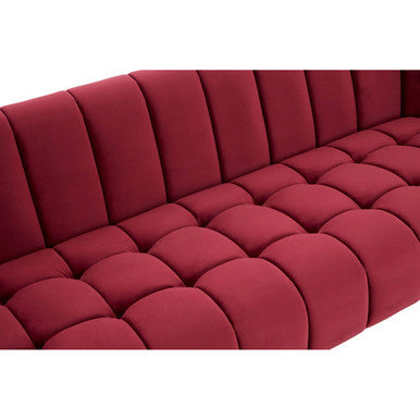 3 Seat Wine Velvet Sofa, Bella