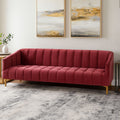 3 Seat Wine Velvet Sofa, Bella