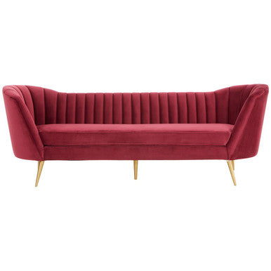 3 Seat Wine Velvet Sofa, Binky