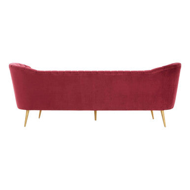 3 Seat Wine Velvet Sofa, Binky