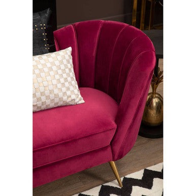 3 Seat Wine Velvet Sofa, Binky