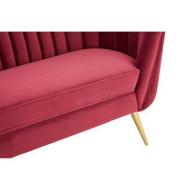 3 Seat Wine Velvet Sofa, Binky