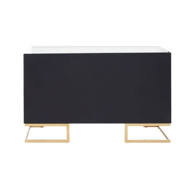 Kesena Mirrored Glass Brass Glamorous Chest Of Drawers
