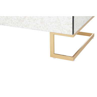 Kesena Mirrored Glass Brass Glamorous Chest Of Drawers