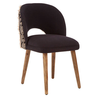 Cefena Moroccan Chair Mango Wood Black