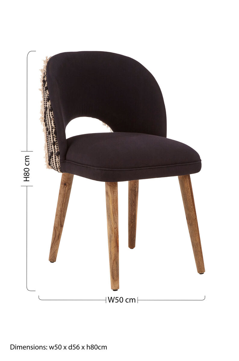 Cefena Moroccan Chair Mango Wood Black