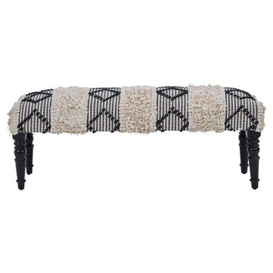 Cefena Black & White Moroccan Bench