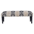 Cefena Black & White Moroccan Bench