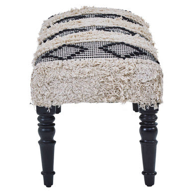Cefena Black & White Moroccan Bench
