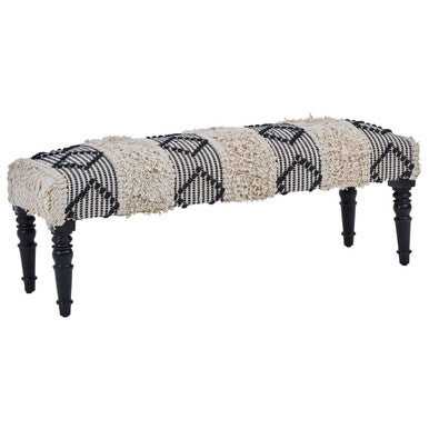 Cefena Black & White Moroccan Bench