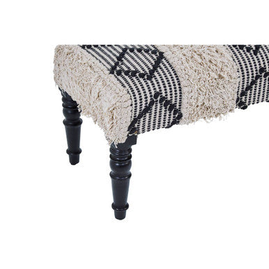 Cefena Black & White Moroccan Bench