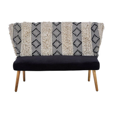 Cefena Moroccan Velvet White Bench