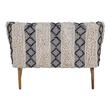 Cefena Moroccan Velvet White Bench