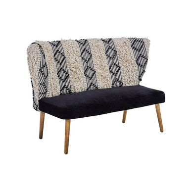 Cefena Moroccan Velvet White Bench