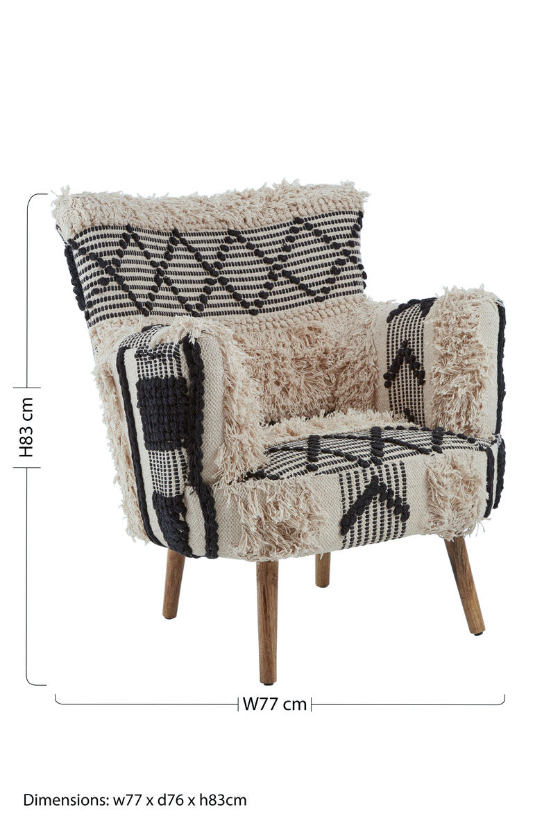 Cefena Berber Style Natural Contemporary Armchair