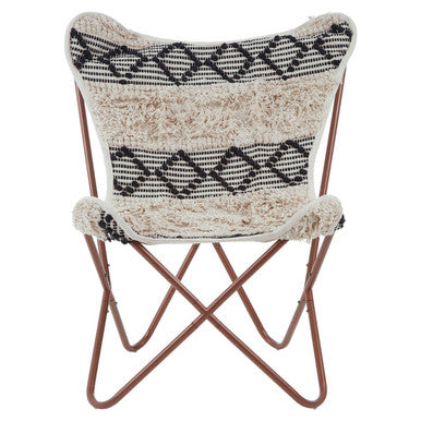 Cefena Black & White Pattern Butterfly Chair