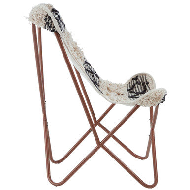 Cefena Black & White Pattern Butterfly Chair