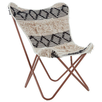 Cefena Black & White Pattern Butterfly Chair