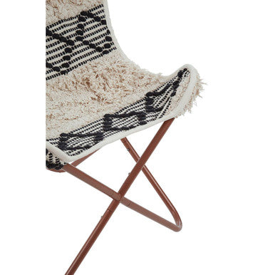 Cefena Black & White Pattern Butterfly Chair