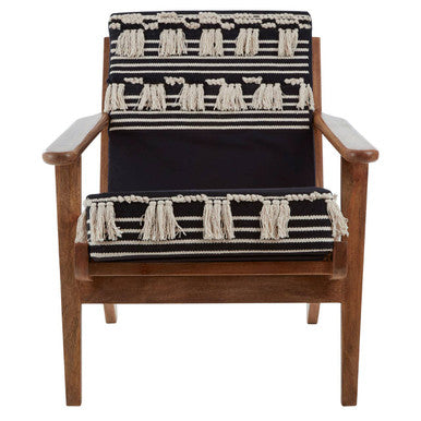 Cefena Textured Fabric Natural Bohemian Lounge Chair