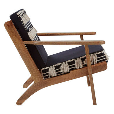 Cefena Textured Fabric Natural Bohemian Lounge Chair