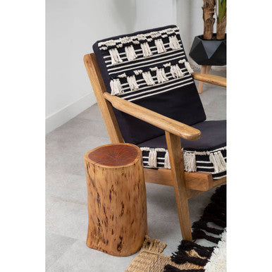 Cefena Textured Fabric Natural Bohemian Lounge Chair