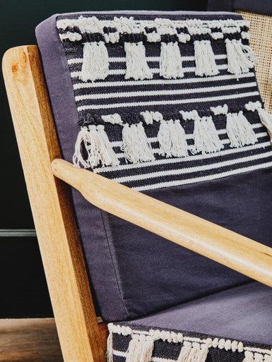 Cefena Textured Fabric Natural Bohemian Lounge Chair