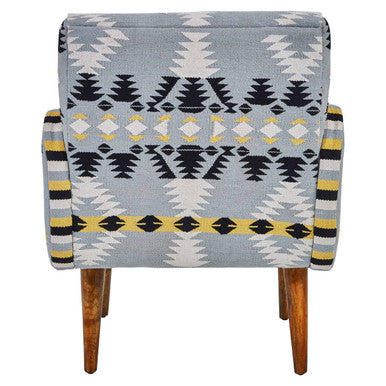 Cefena Kilim Style Rattan White Modern Armchair