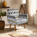 Cefena Kilim Style Rattan White Modern Armchair