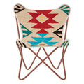 Cefena Multicolour Butterfly Chair Iron Black Contemporary