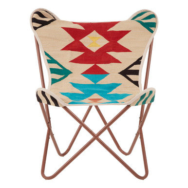 Cefena Multicolour Butterfly Chair Iron Black Contemporary