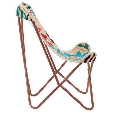 Cefena Multicolour Butterfly Chair Iron Black Contemporary
