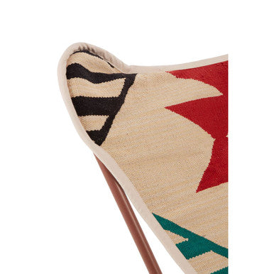 Cefena Multicolour Butterfly Chair Iron Black Contemporary