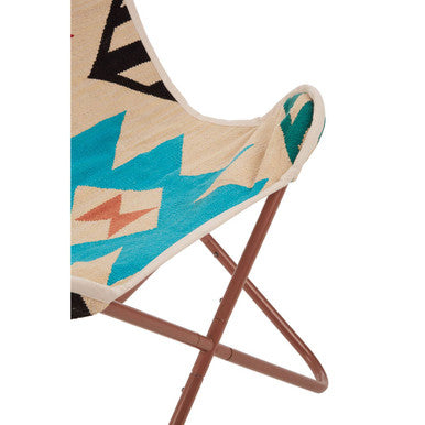 Cefena Multicolour Butterfly Chair Iron Black Contemporary