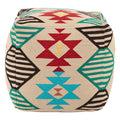 Cefena Multicolour Pouffe Natural Minimalist