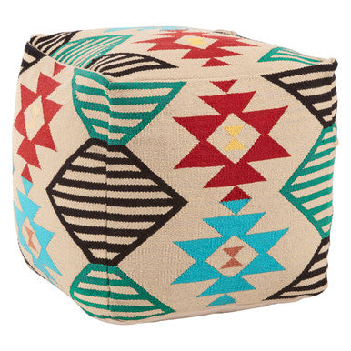 Cefena Multicolour Pouffe Natural Minimalist