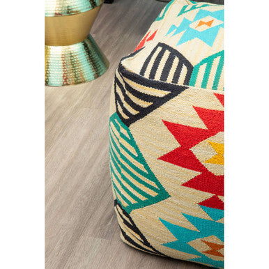 Cefena Multicolour Pouffe Natural Minimalist