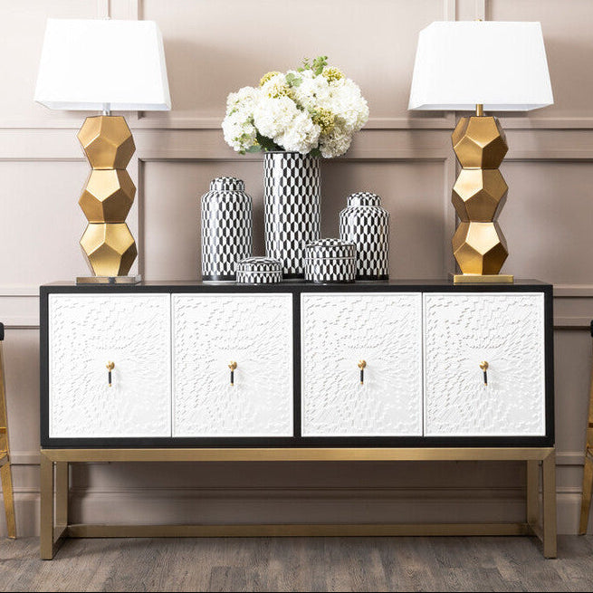 Dumas Black & White Four Door Sideboard